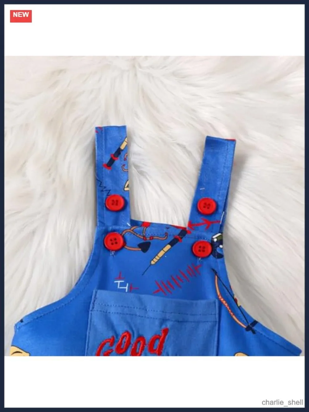 Toddler Boys Halloween 2pc Chucky Outfit Long Sleeve Tee Overalls Set